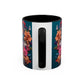 Floral French Bulldog Accent Coffee Mug - Colorful Dog Art 11/15oz