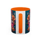 Floral French Bulldog Accent Coffee Mug - Colorful Dog Art 11/15oz