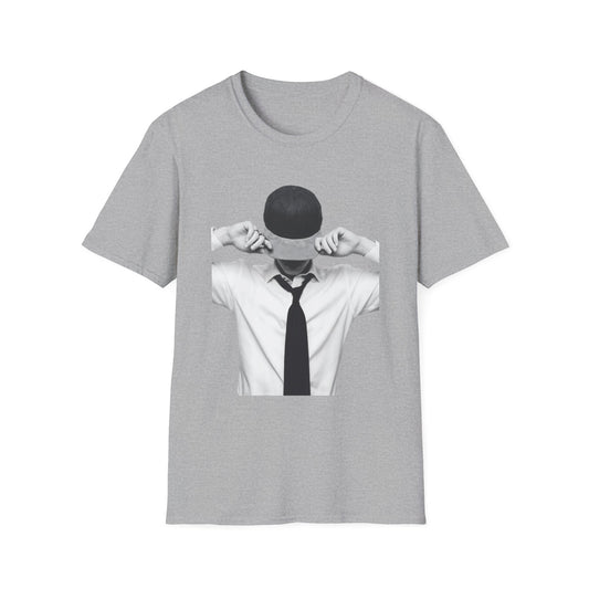 Man in Tie and Cap T-Shirt | Monochrome Portrait Tee