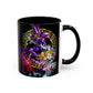 Yu-Gi-Oh! Dark Magician & Dark Magician Girl Accent Coffee Mug | Anime Duelist Galaxy Design (11/15oz)
