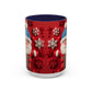 Santa Claus Pattern Mug | Red Snowflakes Christmas Coffee Cup