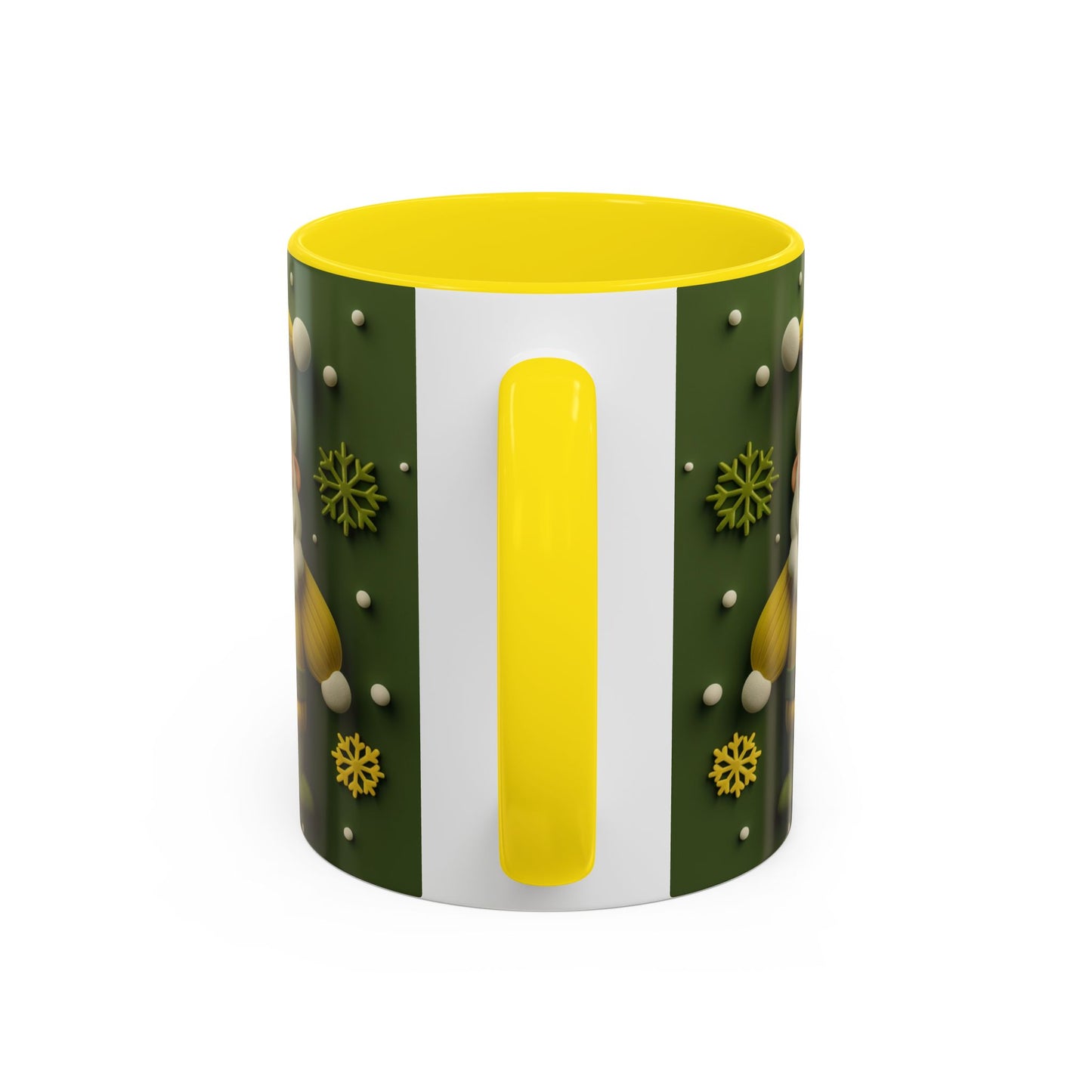 Yellow Santa Holiday Mug | Christmas Accent Coffee Mug (11,15oz)
