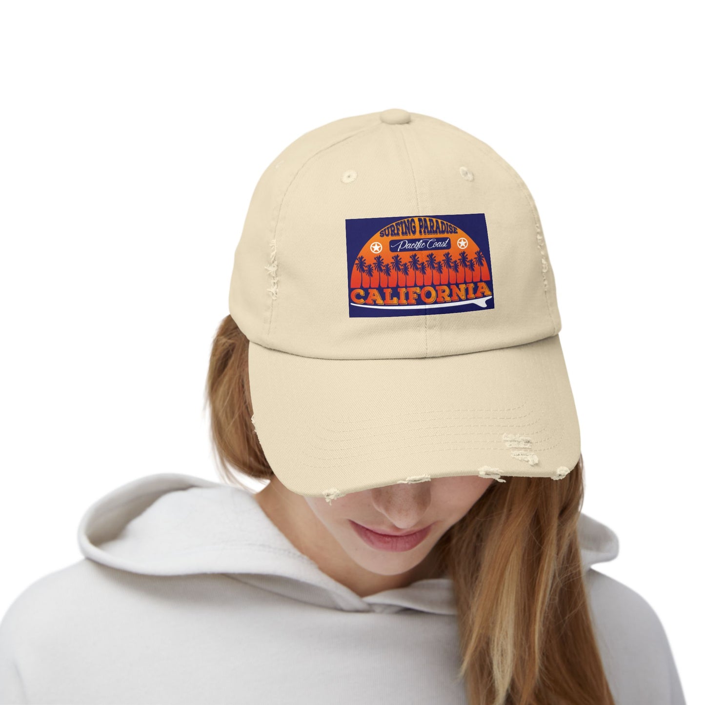 California Surfing Paradise Distressed Cap