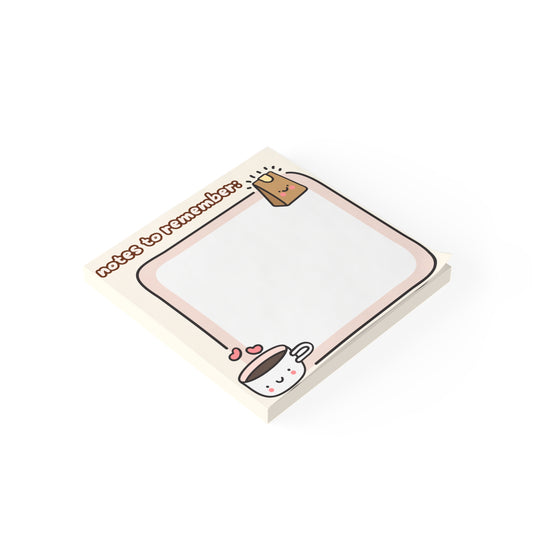 Notes to Remember Sticky Note Pad | Kawaii Tea & Bag Sticky Notes