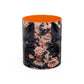 Black Cat & Pink Roses Accent Coffee Mug  11/15oz Floral Cat Art