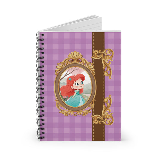 Little Red-Haired Mermaid Portrait Spiral Notebook | Ruled Journal