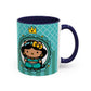 Princess Girl Cartoon Teal Accent Coffee Mug | 11oz 15oz