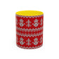 Snowman Knit Pattern Accent Mug | Christmas Holiday Coffee Cup