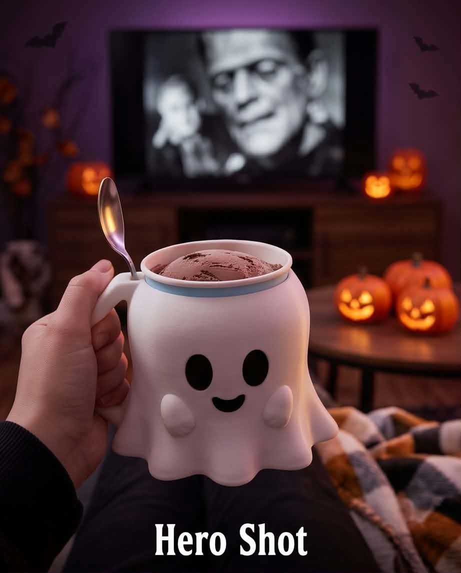 Spooky-Cute Friendly Ghost Ice Cream Pint