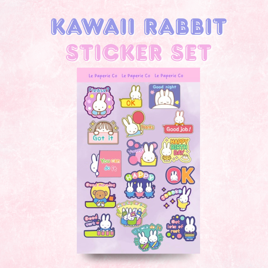 Kawaii Rabbit Sticker Set