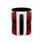Cute Santa Pattern Accent Coffee Mug | Christmas Holiday Snowflakes