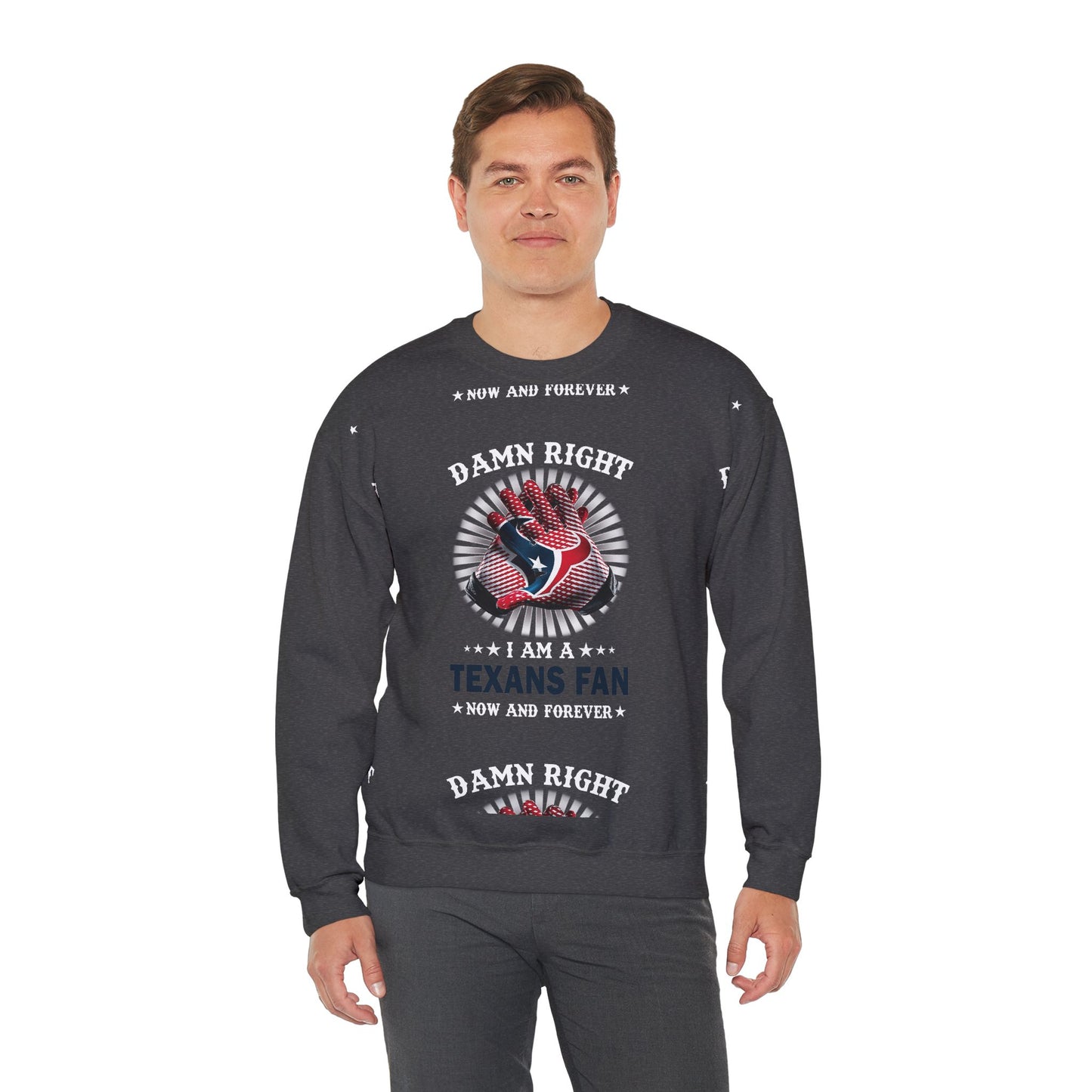 Damn Right I Am A Texan Sweatshirt – Patriotic Texas Flag Crewneck