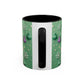 Whimsical Santa Pattern Accent Coffee Mug | Christmas Santa Snowflakes 11oz 15oz