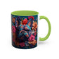 Floral French Bulldog Accent Coffee Mug  Colorful Dog Art 11/15oz