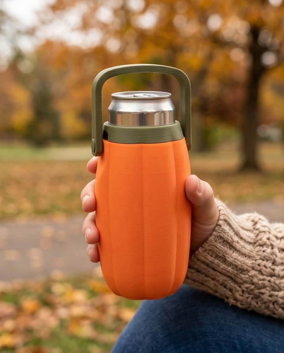 Pumpkin 3D-Printed Can Holder
