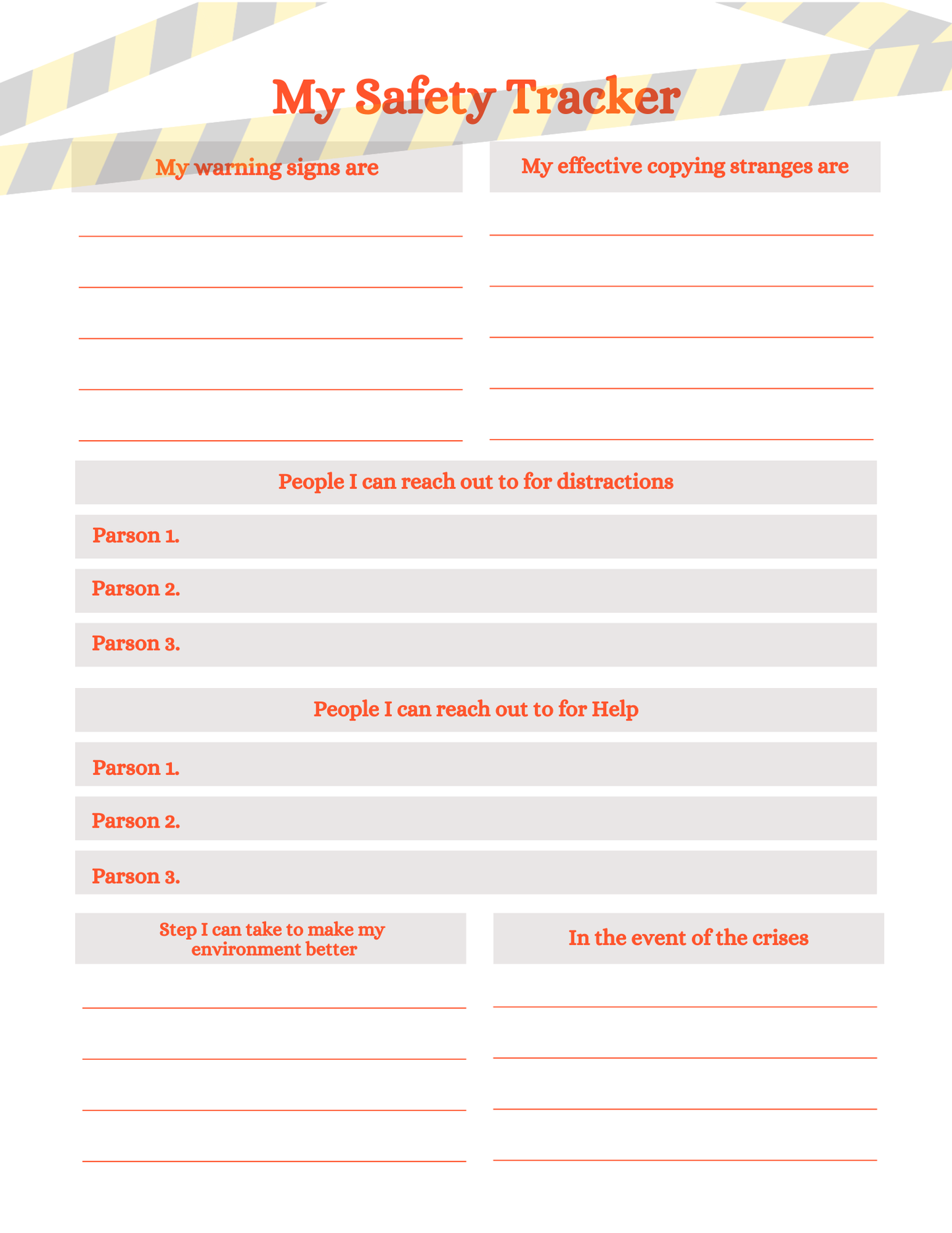 Safety Crisis Plan Journal | Digital Download