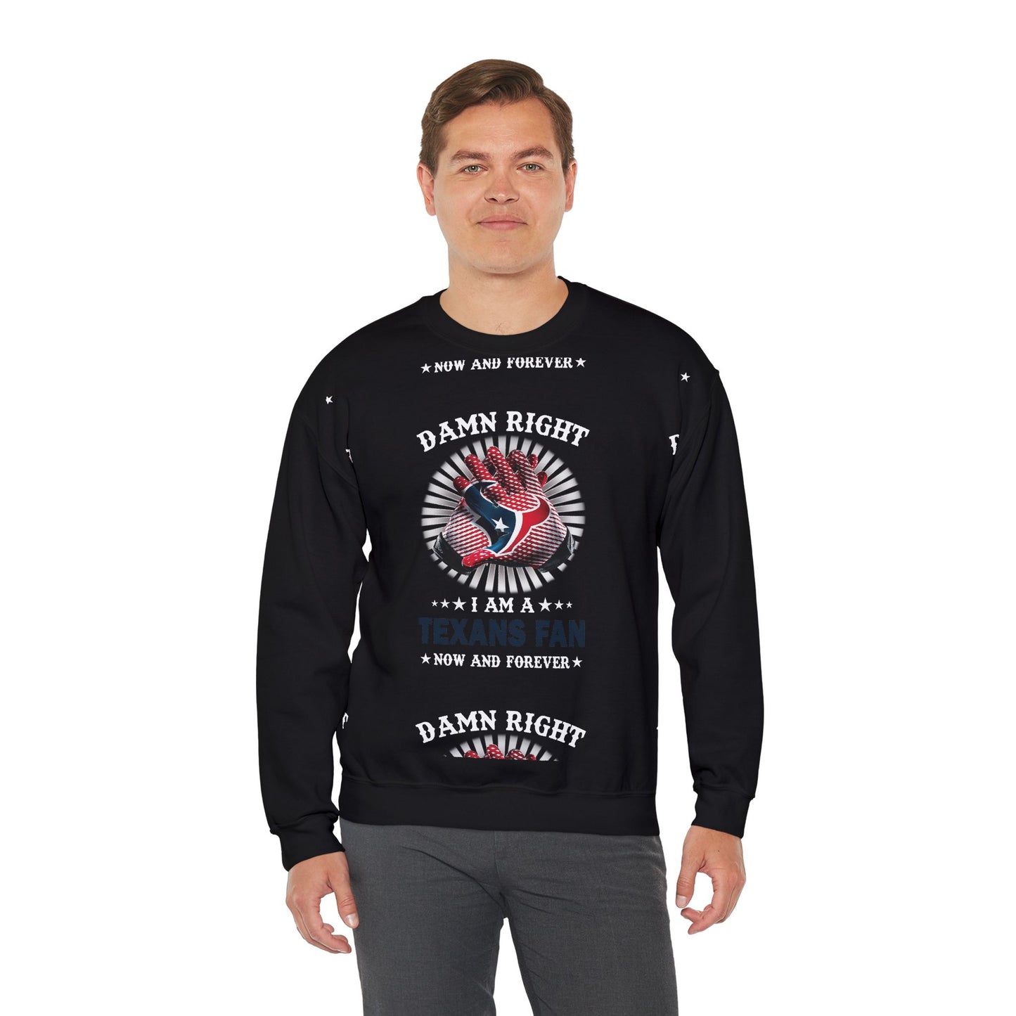 Damn Right I Am A Texan Sweatshirt – Patriotic Texas Flag Crewneck