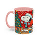 Yellow Santa Holiday Mug | Christmas Accent Coffee Mug (11,15oz)