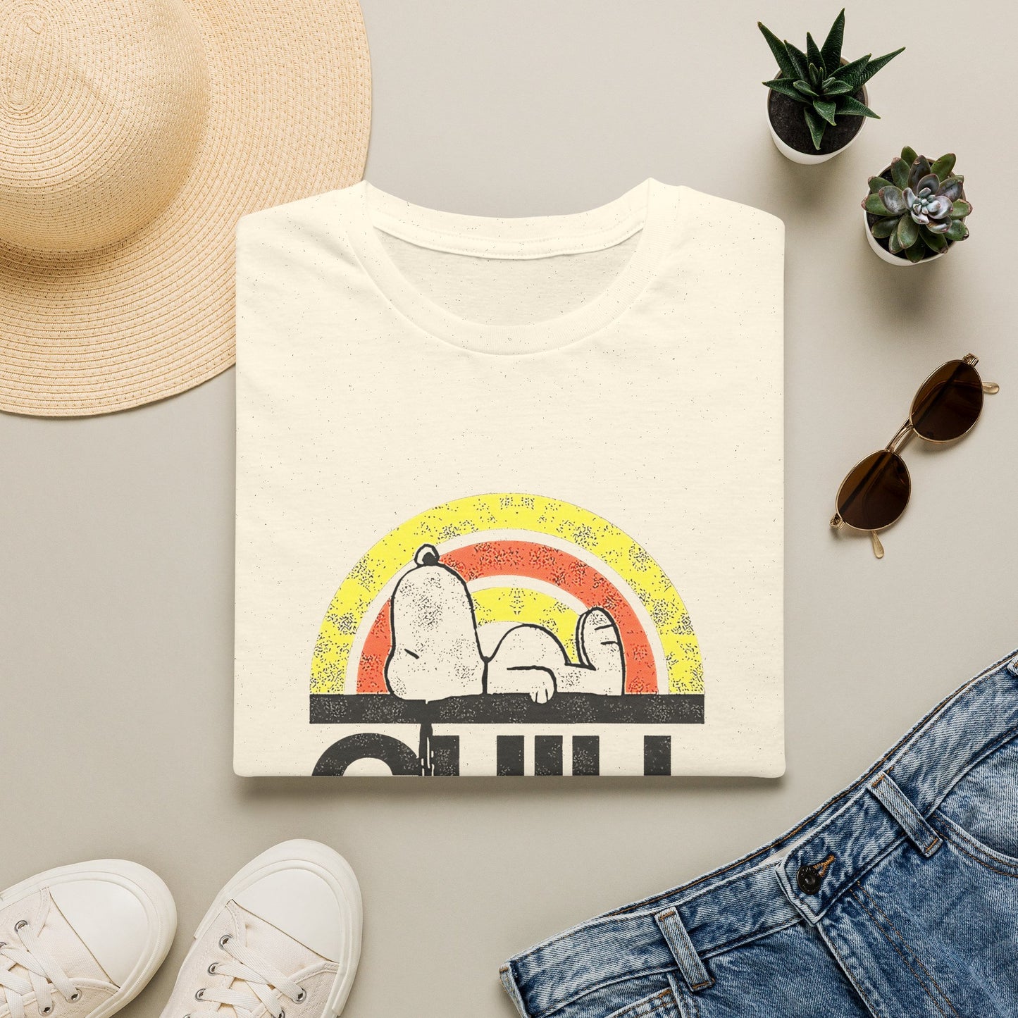 Chill Snoopy Retro Rainbow T-Shirt