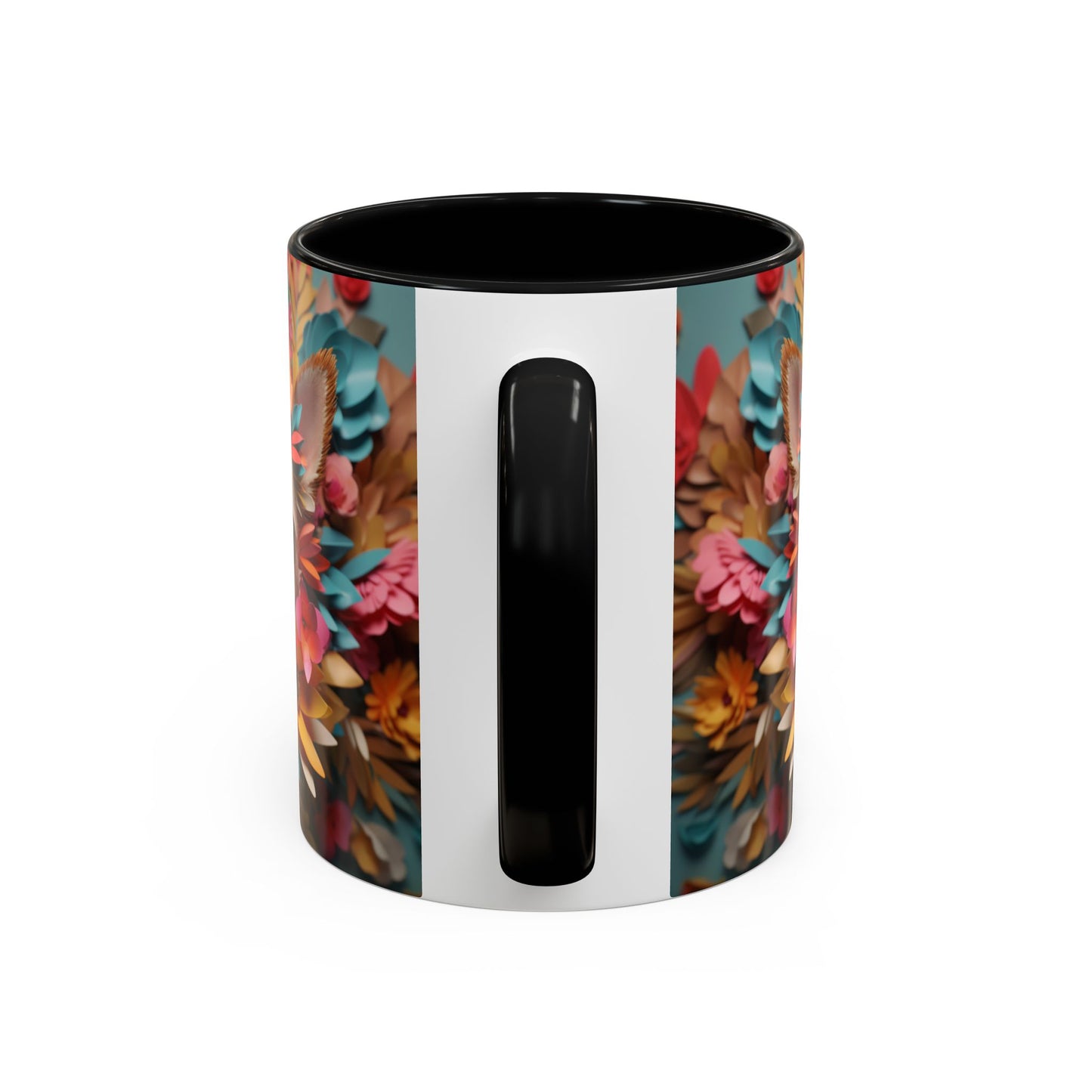 Chihuahua Floral Wreath Accent Coffee Mug Colorful Pet Lover Gift (11/15oz)