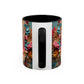 Chihuahua Floral Wreath Accent Coffee Mug — Colorful Pet Lover Gift (11/15oz)
