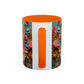 Chihuahua Floral Wreath Accent Coffee Mug Colorful Pet Lover Gift (11/15oz)
