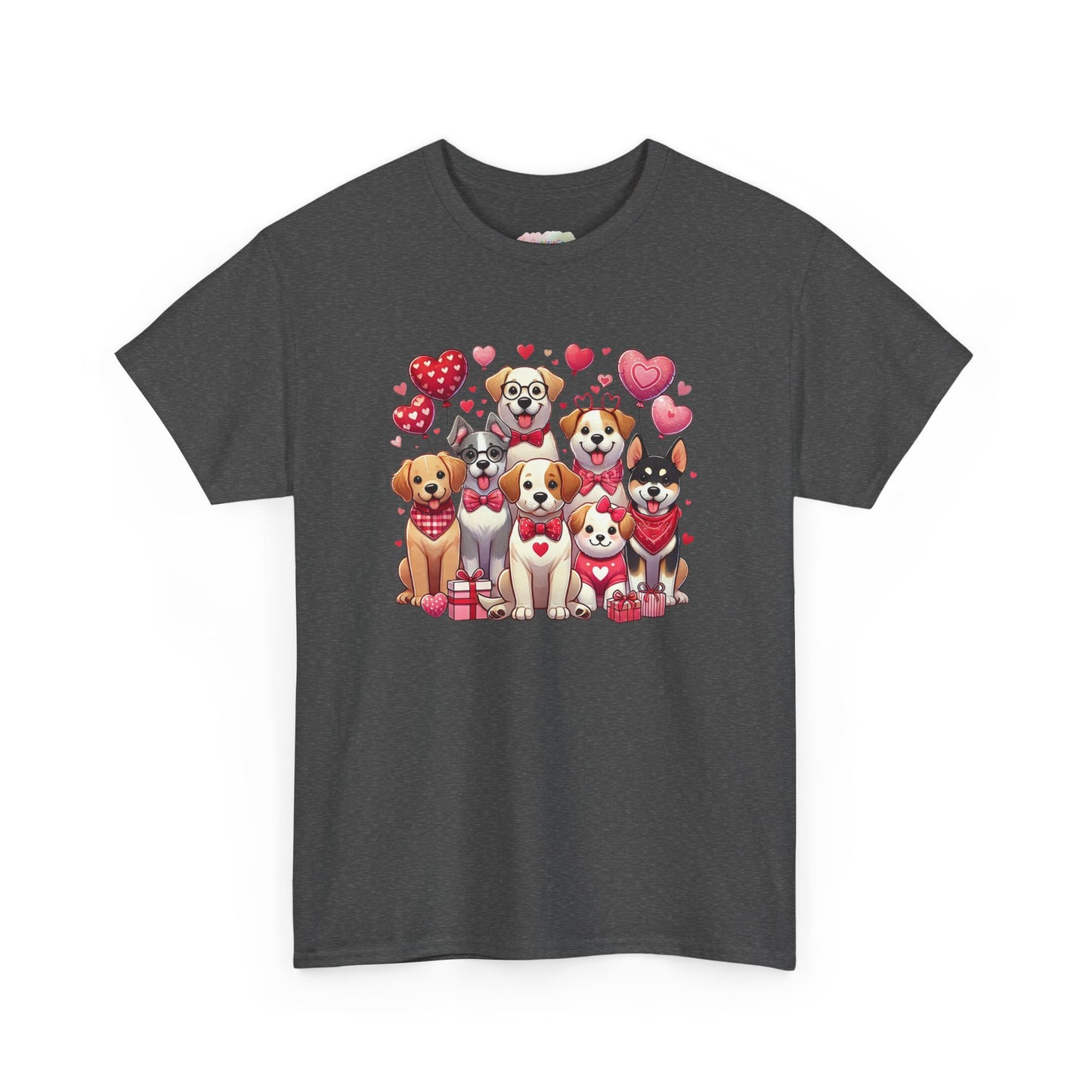 Valentine Puppies T-Shirt | Cute Dogs with Hearts, Valentine's Day Tee