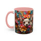 Chihuahua Floral Wreath Accent Coffee Mug Colorful Pet Lover Gift (11/15oz)