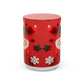 Cute Santa Pattern Accent Coffee Mug | Christmas Holiday Snowflakes