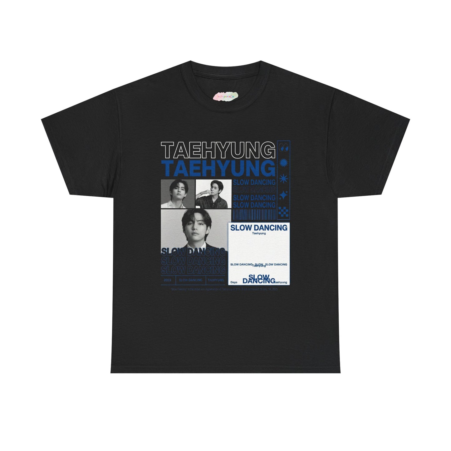 Taehyung Collage Tee | Photo Grid, Slow Dancing Text