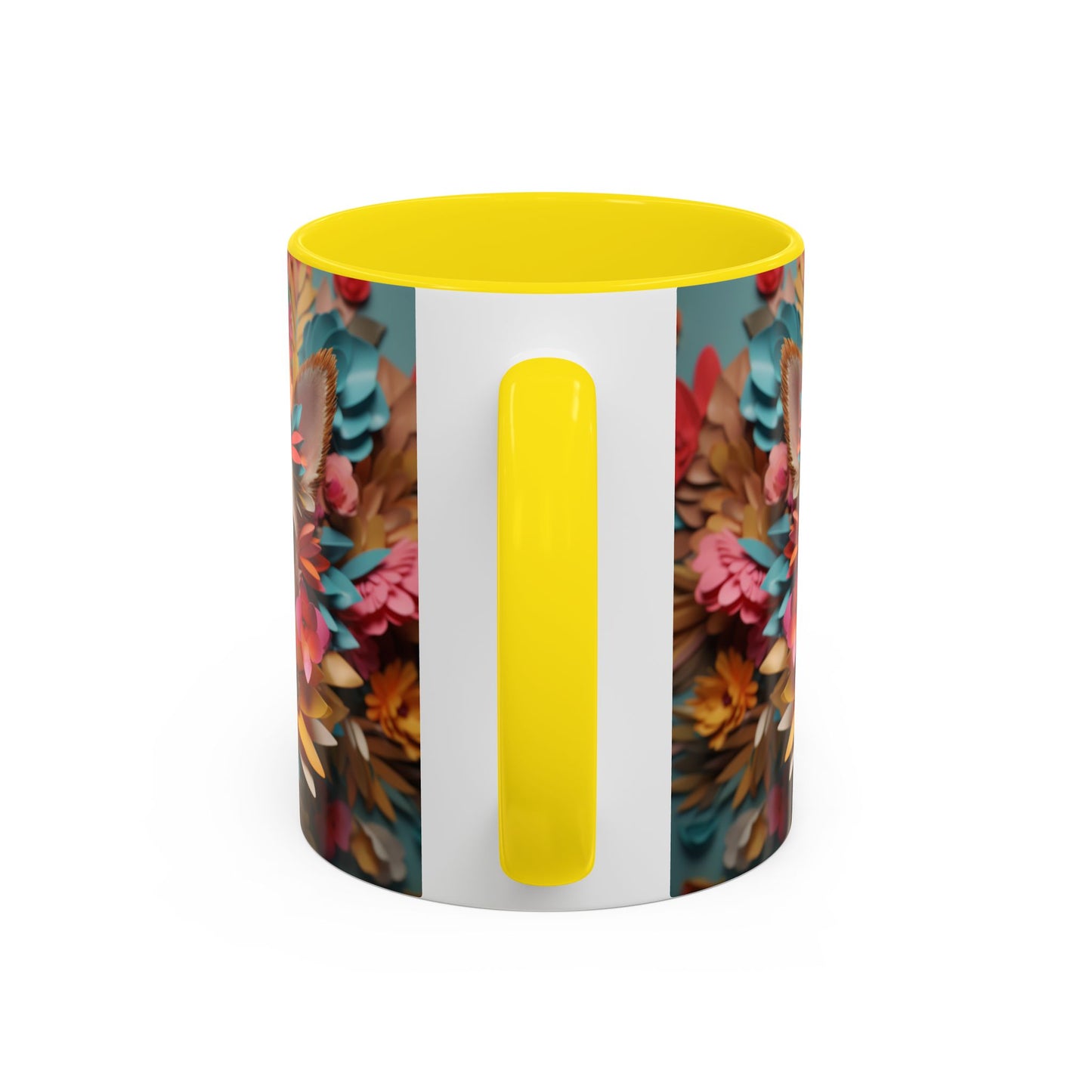 Chihuahua Floral Wreath Accent Coffee Mug Colorful Pet Lover Gift (11/15oz)