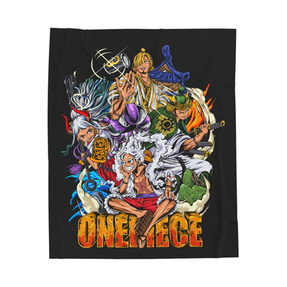 One Piece Characters Velveteen Plush Blanket | Anime Crew Throw