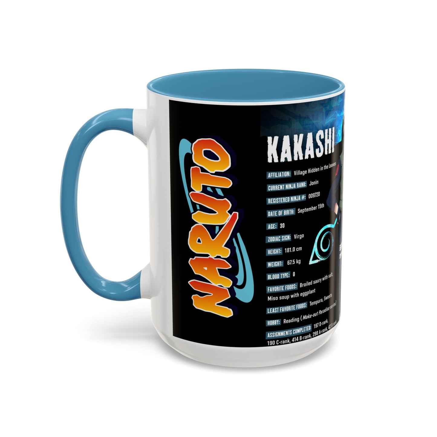 Naruto Kakashi Accent Coffee Mug  Anime Character Collage 11/15oz