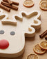 Festive Reindeer Wooden Serving Tray & Holiday Platter