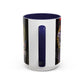 Yu-Gi-Oh! Dark Magician & Dark Magician Girl Accent Coffee Mug | Anime Duelist Galaxy Design (11/15oz)