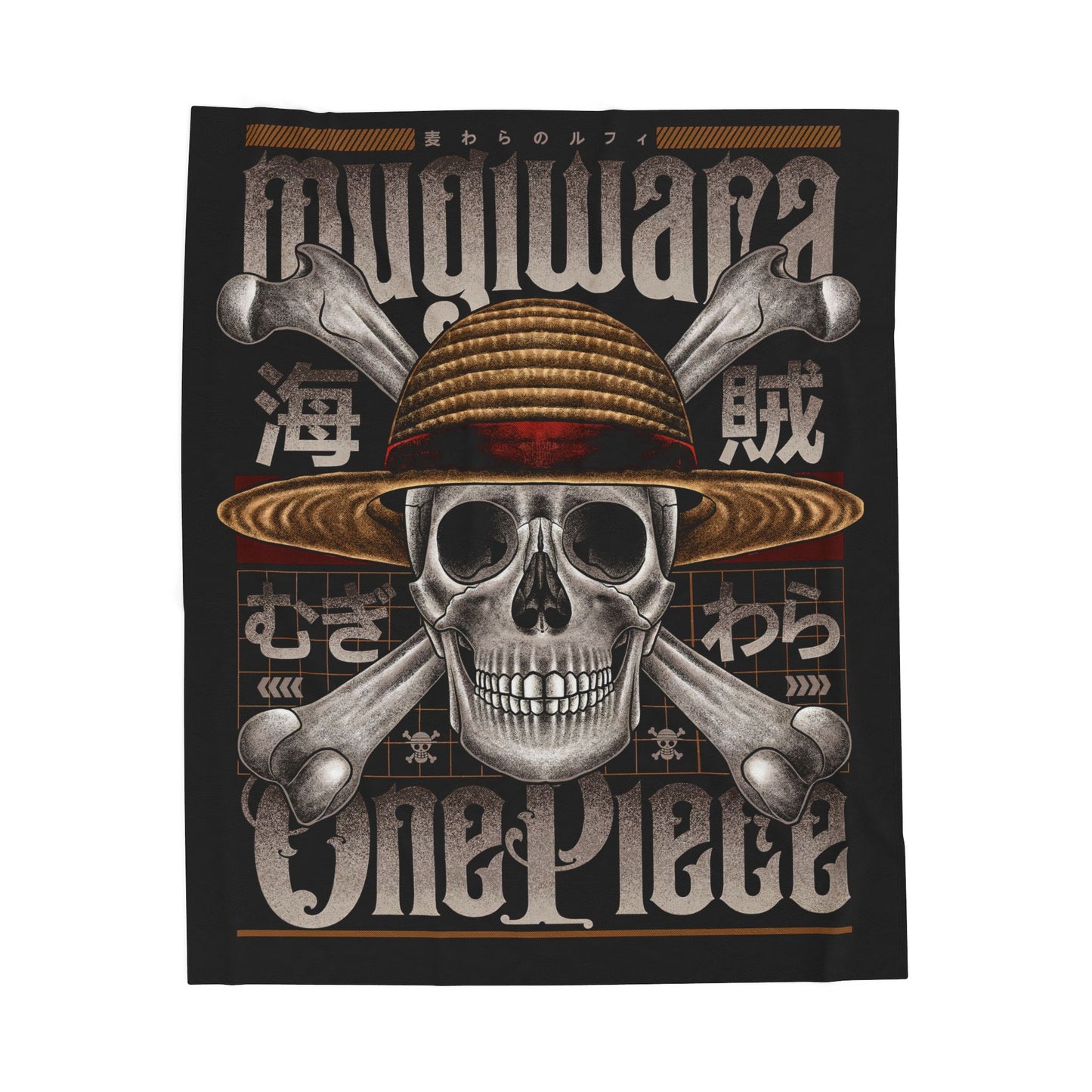 Velveteen Plush Blanket — One Piece Straw Hat Skull Pirate Throw