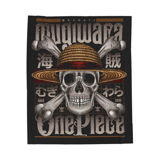 Velveteen Plush Blanket — One Piece Straw Hat Skull Pirate Throw
