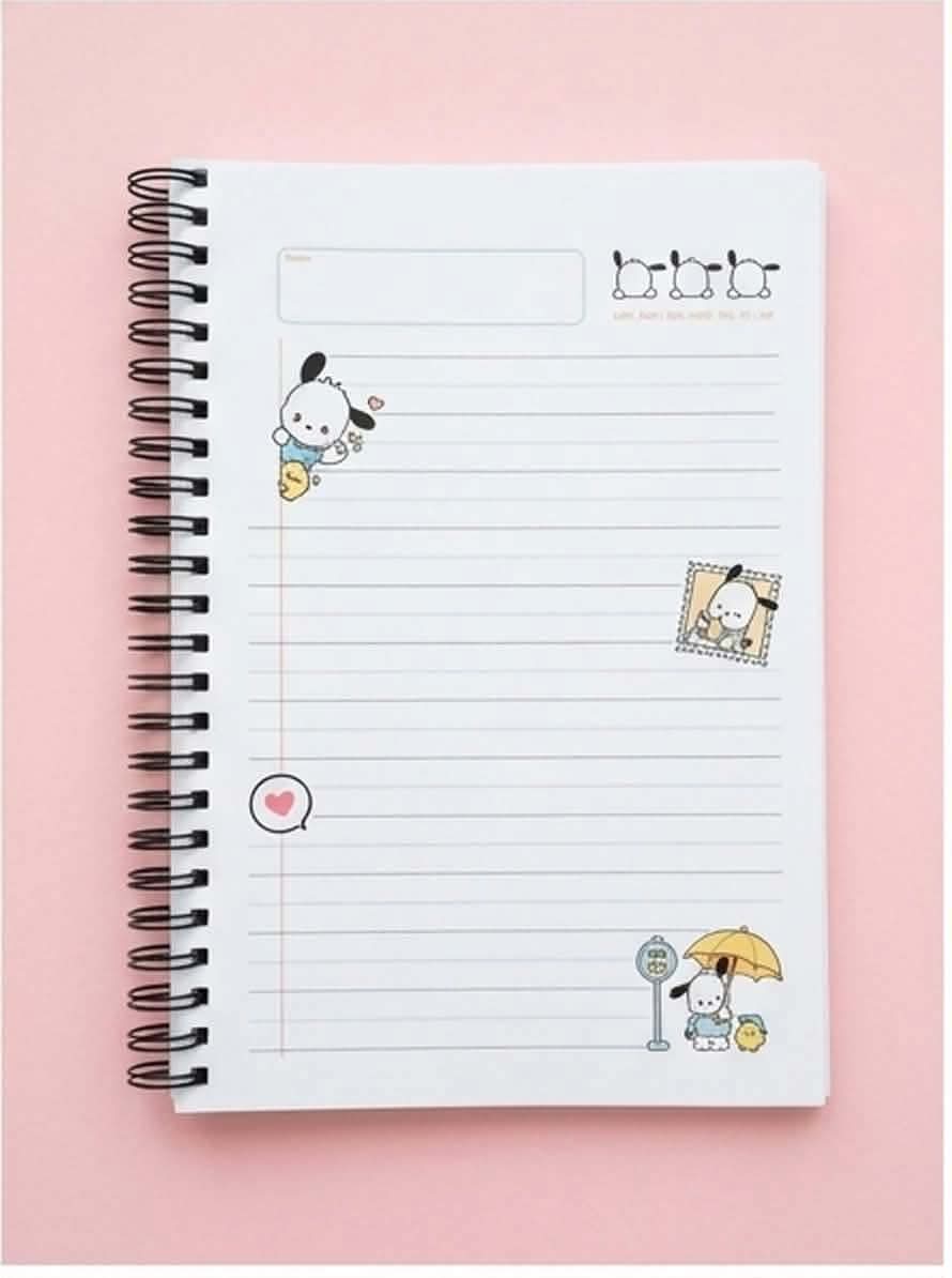 Pochacco Kawaii Custom Spiral Notebook & Journal