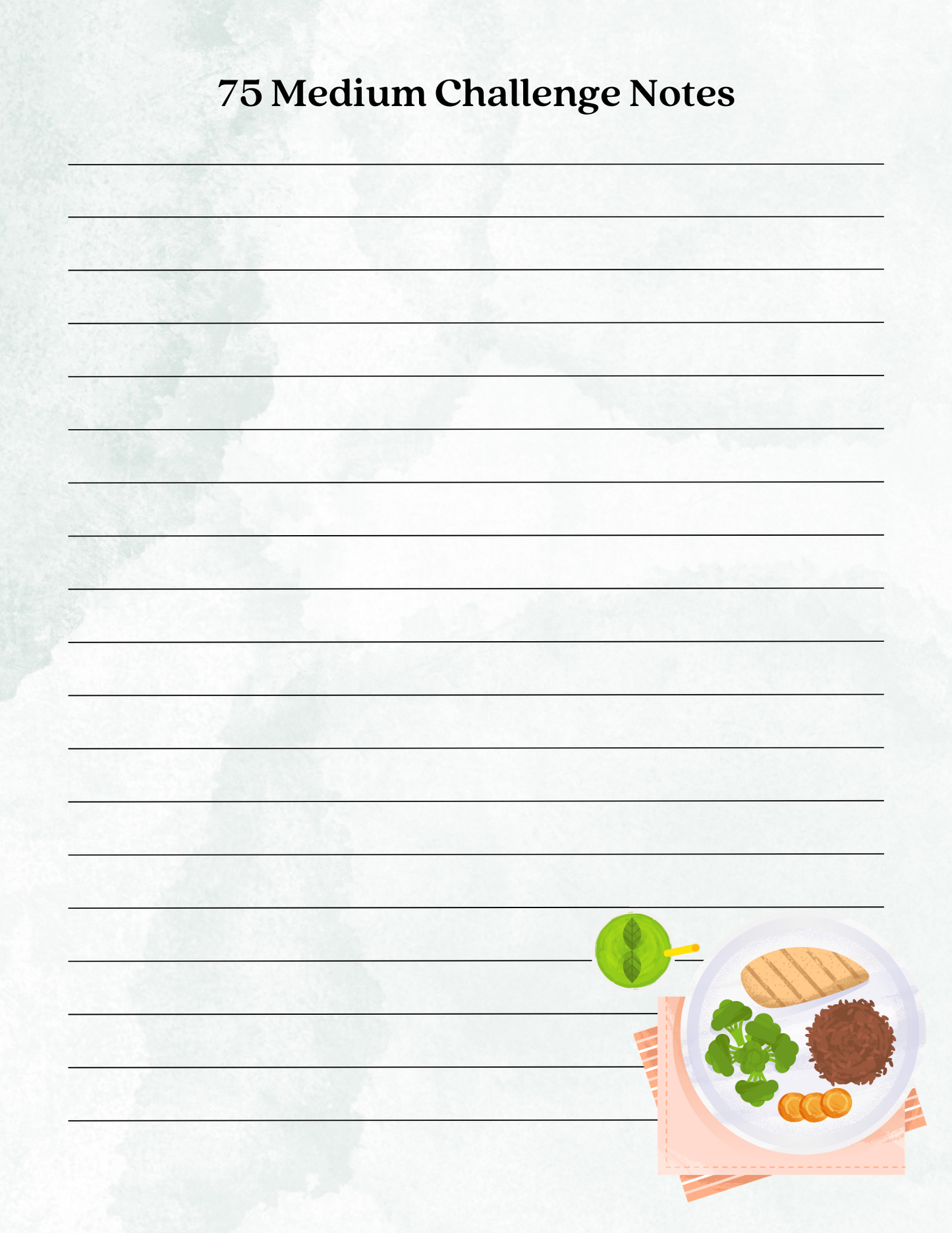 75 Medium Challenge Tracker | Digital Download