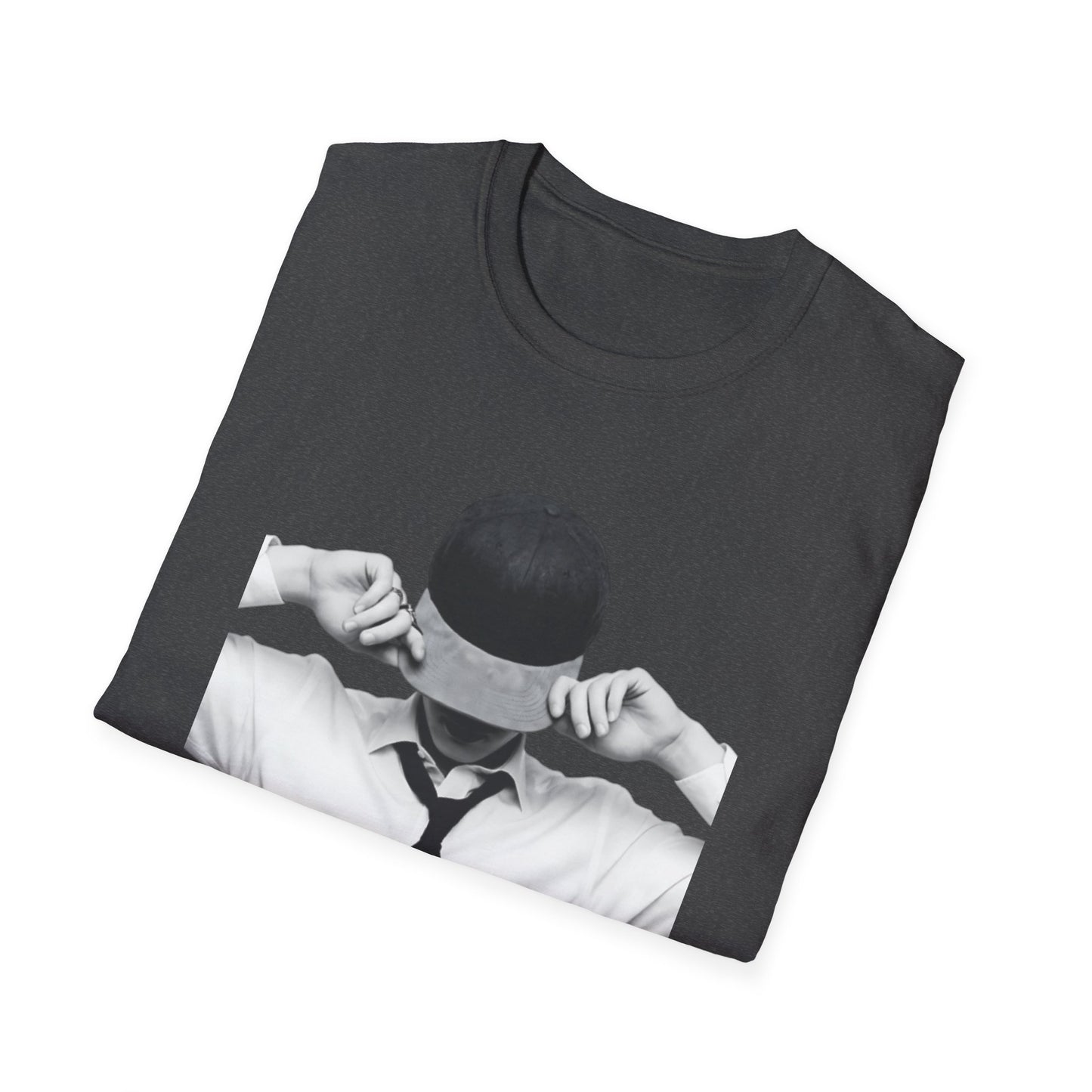 Man in Tie and Cap T-Shirt | Monochrome Portrait Tee