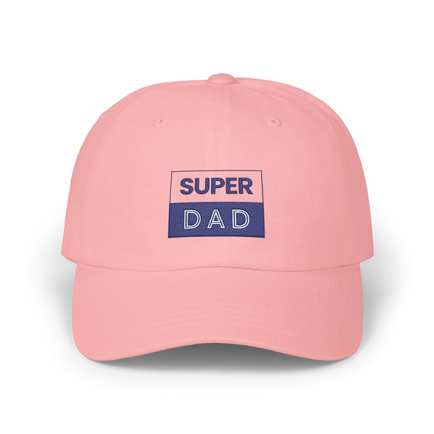 Super Dad embroidered logo Classic Dad Cap | White baseball hat
