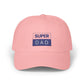 Super Dad embroidered logo Classic Dad Cap | White baseball hat