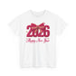 2026 Happy New Year Tee  Festive Pink Bow Celebration T-Shirt