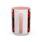 Cute Santa Pattern Accent Coffee Mug | Christmas Holiday Snowflakes