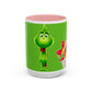 Grinch Character with Poop Present Mug | Accent Coffee Mug