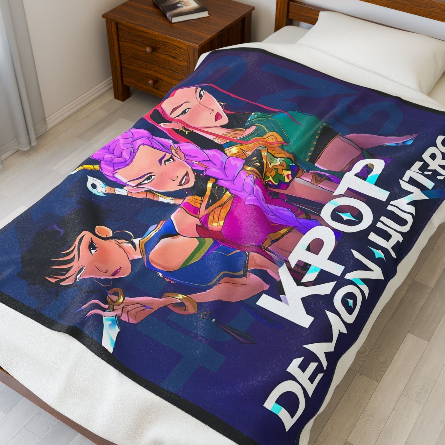 Kpop Demon Hunters Throw Blanket | Plush Velveteen Blanket