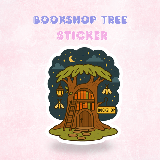 Bookshop Tree | Laminated Holographic Sticker/Decal