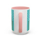 Princess Girl Cartoon Teal Accent Coffee Mug | 11oz 15oz