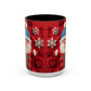 Santa Claus Pattern Mug | Red Snowflakes Christmas Coffee Cup