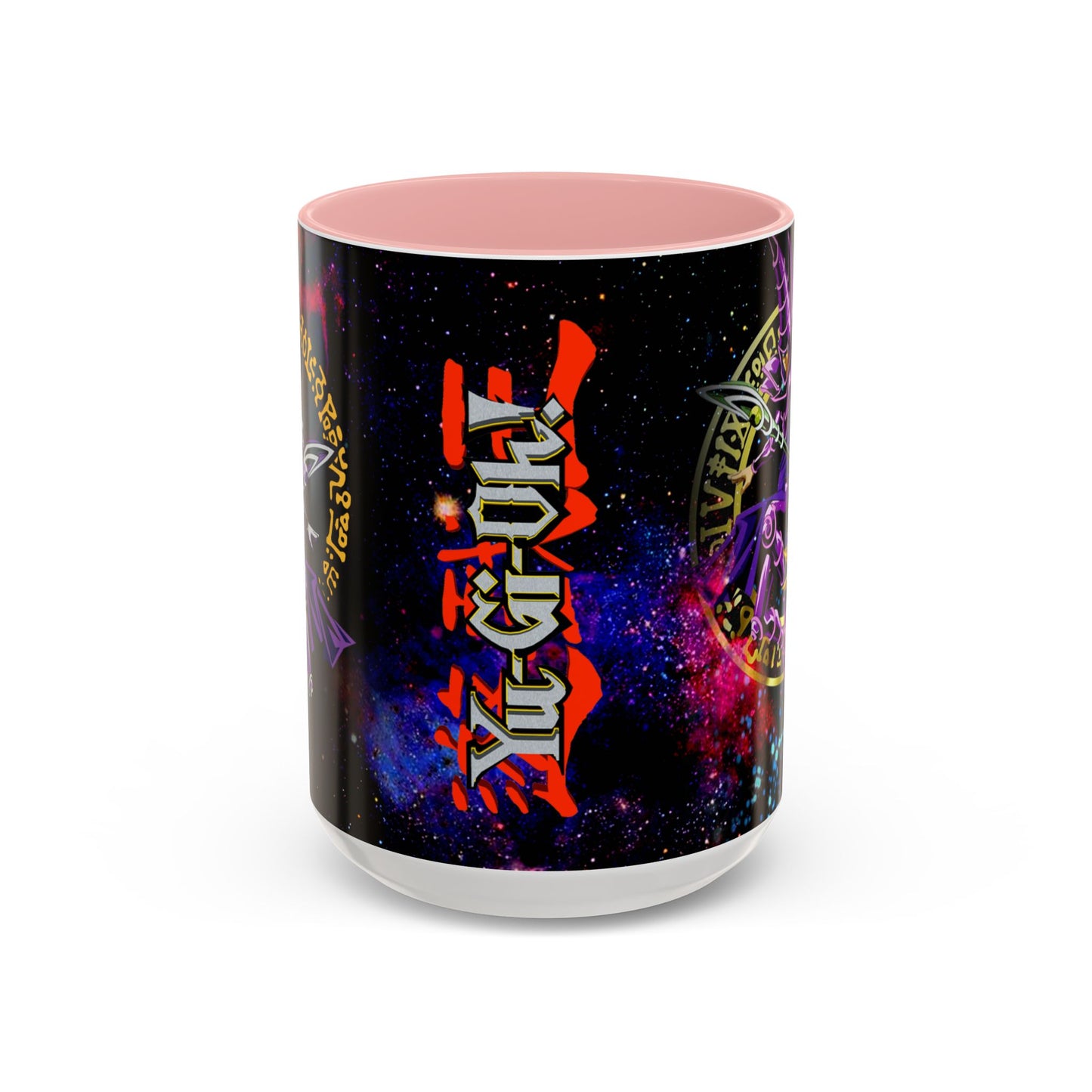 Yu-Gi-Oh! Dark Magician & Dark Magician Girl Accent Coffee Mug | Anime Duelist Galaxy Design (11/15oz)